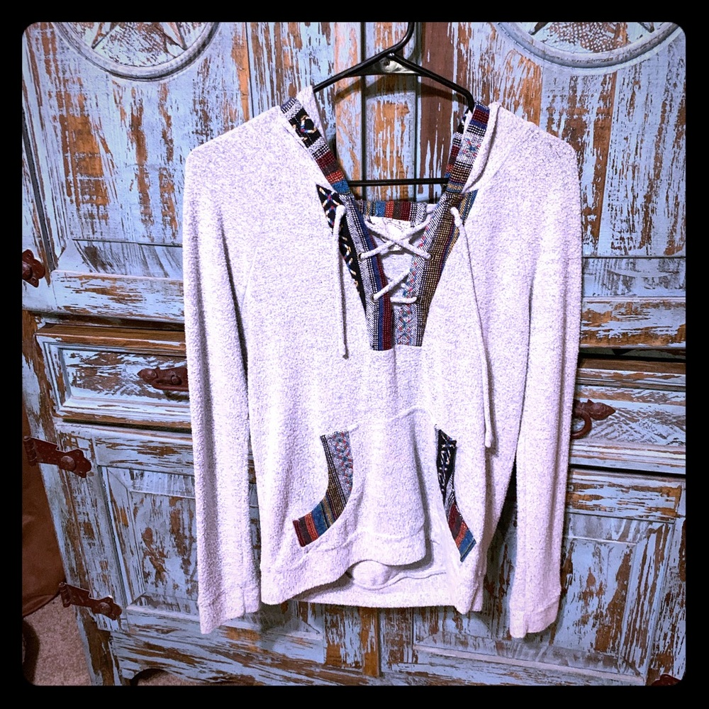 Gray/serape hoodie